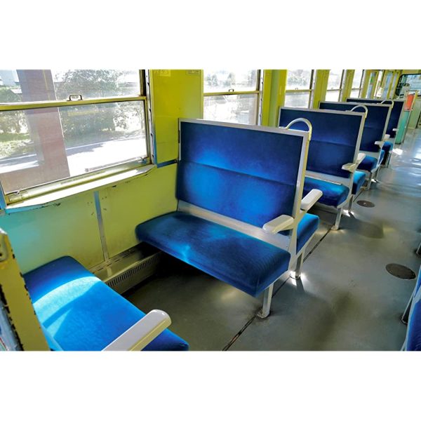 Moket Cushion, Japanese Railway Blue, Zabuton, Railway Goods, Bruising Mark Sale - Image 3