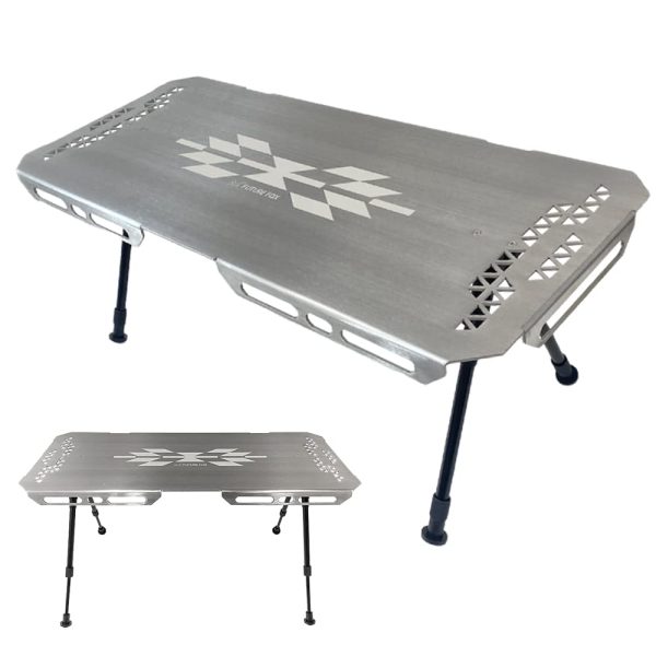 FUTURE FOX NAVAJO TAKIBI SIDE TABLE Bonfire Side Table Stepless Adjustable (Silver) For Discount