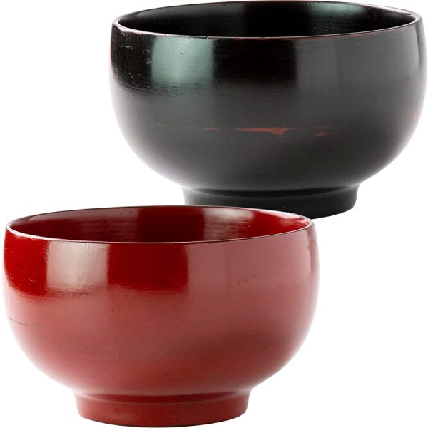 Minoru Pottery Wooden Soup Bowl, Chubby 130 Bowls, Set of 2 Colors Sale