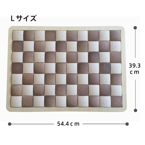 Diatomaceous Earth Tile Bath Mat, Pure Flair White x Brown, Large Online Hot Sale - Image 2