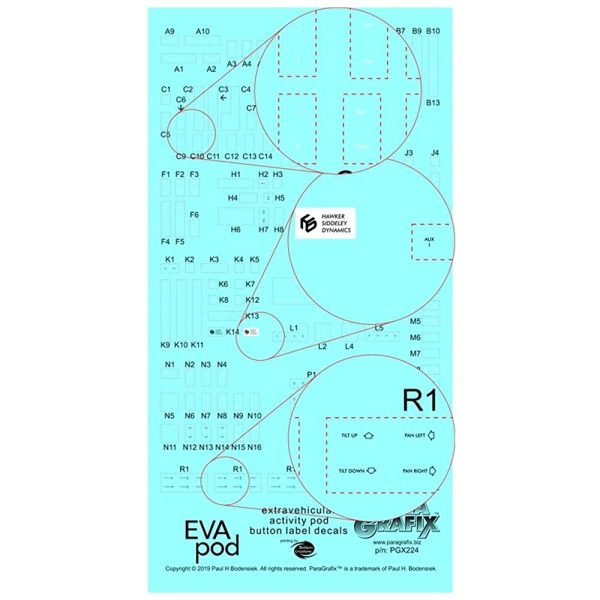 Paragraph 1 8 2001 Space Journey Space Pod Button Label Decal Plastic Model Decal PGX224 Supply - Image 2