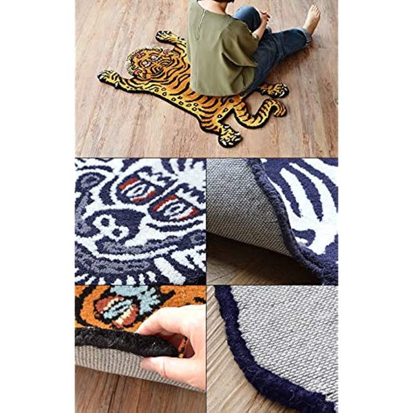 Tibetan Tiger Rug, Small, White, DETAIL Tibetan Tiger Rug [White Small] Discount - Image 3