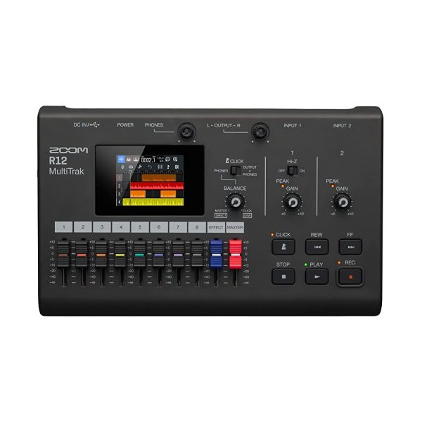 Zoom 8 Track Multi-Track Recorder with 2.4  Touch Screen 2022 Release Model R12 Fashion