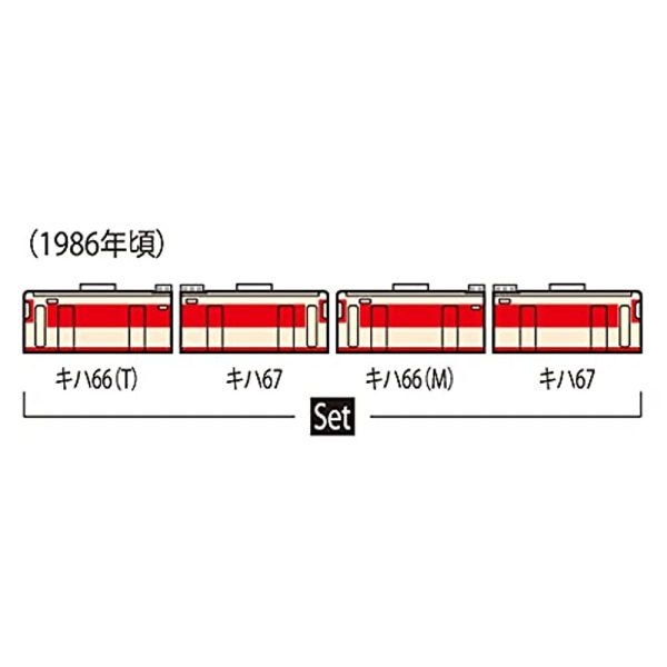 TOMIX 98417 N Gauge Kiha 66 67 Diesel Car with Enhanced Cooling Function Set, 4 Cars Supply - Image 3